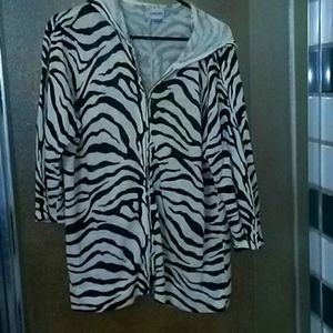 Zebra print jacket with hood